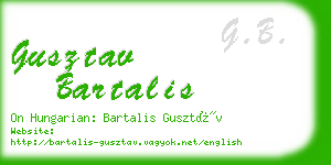 gusztav bartalis business card
